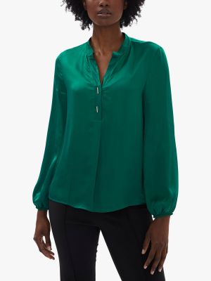 Атласная блузка James Lakeland зеленая