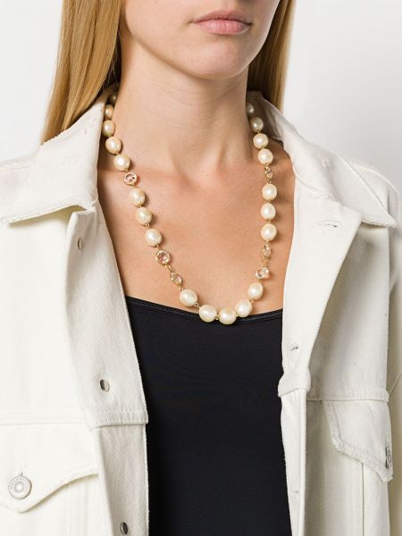 Collar con perlas Givenchy Pre-owned blanco