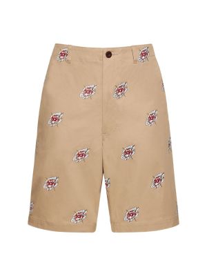 Shorts en coton à imprimé Junya Watanabe beige