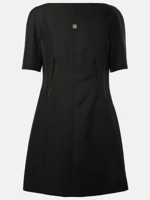 Vestido midi de lana de lana mohair Givenchy negro