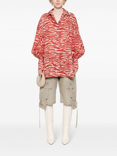 Hemd aus baumwoll mit print mit zebra-muster The Attico
