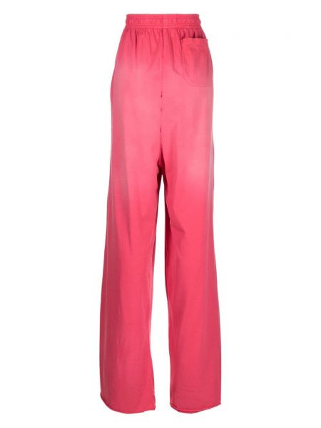 Haftowane spodnie sportowe bawełniane Vetements różowe