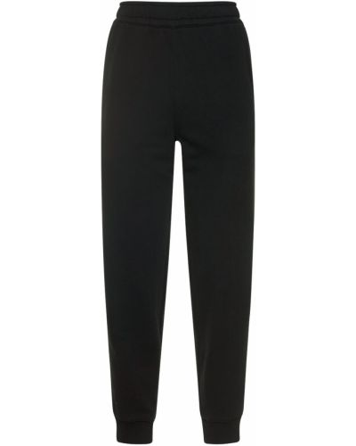 Pantaloni de jogging din bumbac în carouri din jerseu Burberry negru