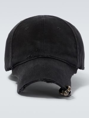 Czarna czapka z daszkiem Balenciaga
