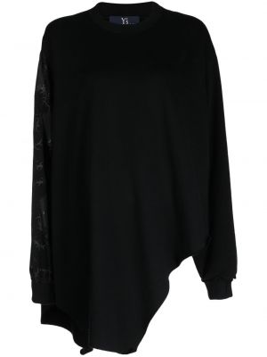 Bluza w grochy z nadrukiem asymetryczna Ys czarna