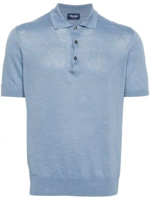 Lininis polo marškinėliai Drumohr mėlyna
