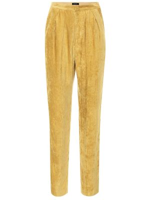 Оксамитові прямі брюки на шпильці Isabel Marant, жовті