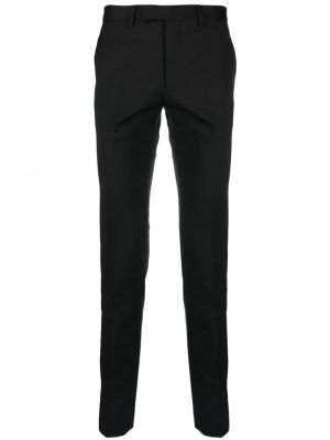 Vlněné rovné kalhoty Sandro černé