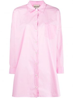 Памучна риза Semicouture розово