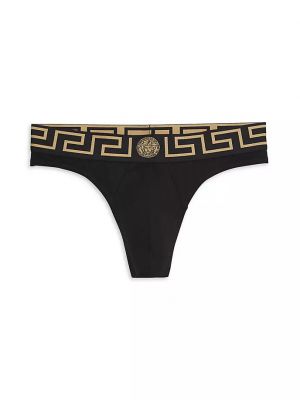 Трусики-стринги с логотипом Versace, black gold