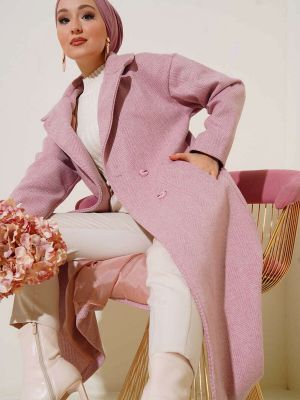 Oversized kasmír gyapjú kabát Bigdart rózsaszín