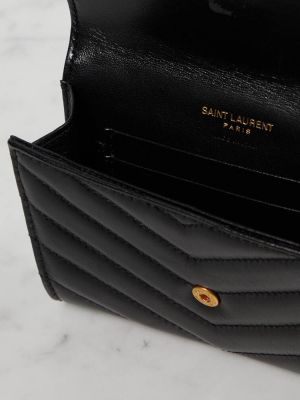 Кожаный кошелек Saint Laurent черный