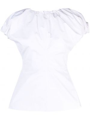 Bluzka bawełniana Jil Sander biała