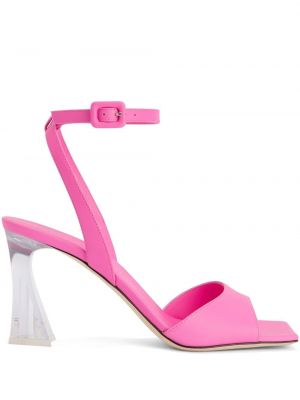 Caurspīdīgs sandales ar papēžiem Giuseppe Zanotti rozā