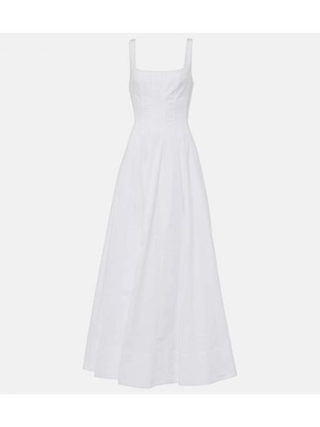 Pamučna maksi haljina Staud bijela