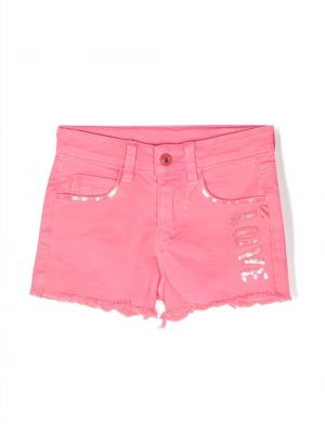 Shorts di jeans con paillettes Billieblush rosa