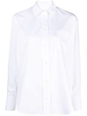 Βαμβακερό πουκάμισο με κέντημα Victoria Beckham λευκό