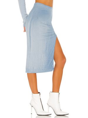 Falda midi de algodón Cotton Citizen azul