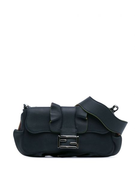 Kožená taška přes rameno Fendi Pre-owned modrá