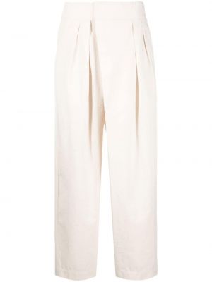 Bavlněné rovné kalhoty Uma Wang bílé