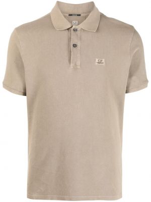 Medvilninis siuvinėtas polo marškinėliai C.p. Company pilka