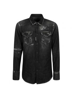 Koszula jeansowa Dsquared2 czarna