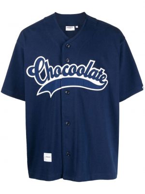 T-shirt mit geknöpfter Chocoolate blau