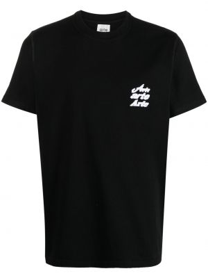 Bavlnené tričko s potlačou Arte čierna