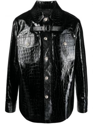 Kožená bunda Versace černá