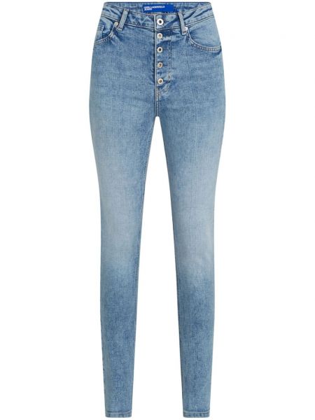 Skinny fit kavbojke z visokim pasom Karl Lagerfeld Jeans modra