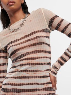 Dryžuotas suknele Jean Paul Gaultier ruda