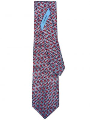 Jedwabny krawat z nadrukiem Ferragamo