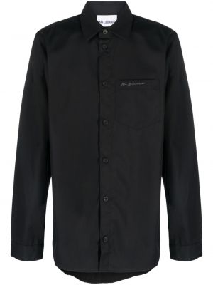 Βαμβακερό πουκάμισο με κέντημα Han Kjøbenhavn μαύρο