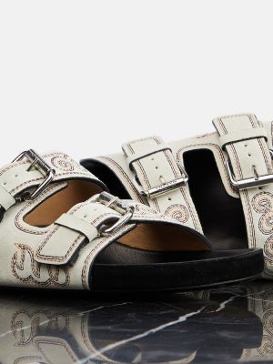 Sandale din piele de căprioară Isabel Marant alb