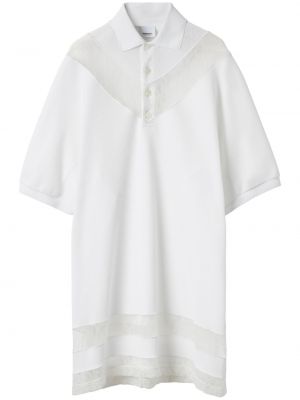 Sukienka koszulowa koronkowa Burberry biała