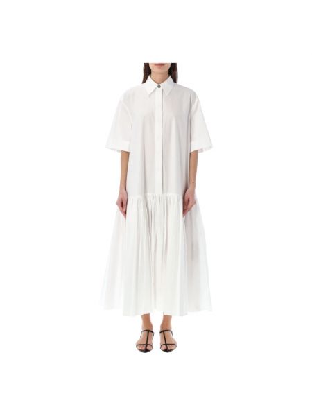 Biała sukienka koszulowa Jil Sander