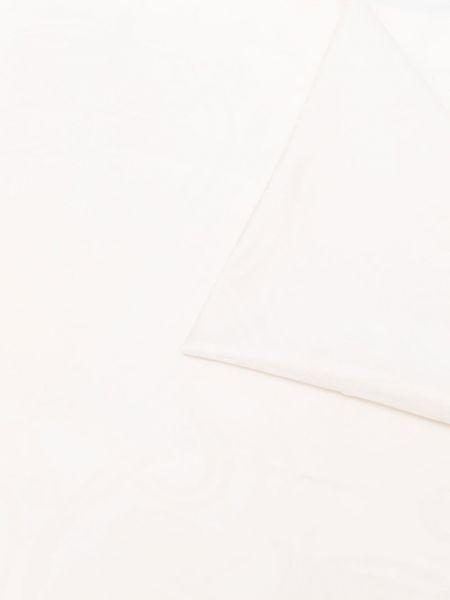 Jedwabna szal z frędzli Yves Saint Laurent Pre-owned biała