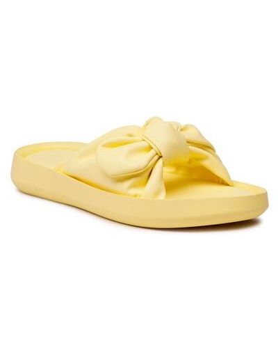 Papuci din piele din piele ecologică Jenny Fairy galben