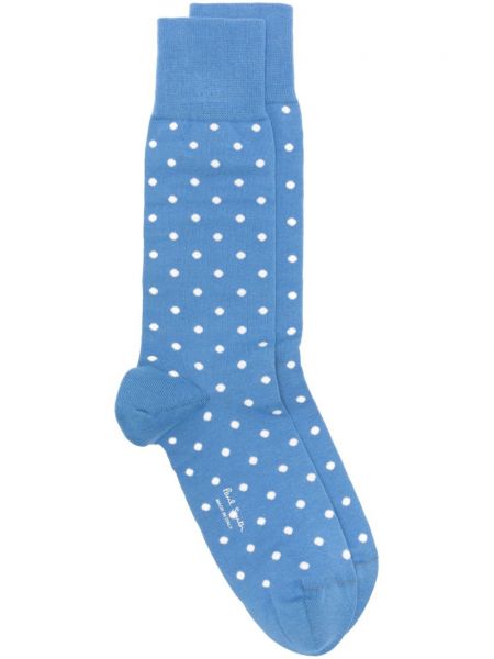 Чорапи на точки с принт Paul Smith синьо