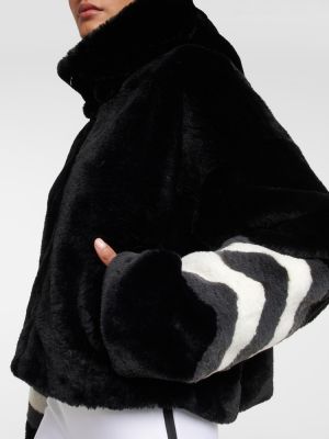 Smučarska jakna iz krzna Perfect Moment črna