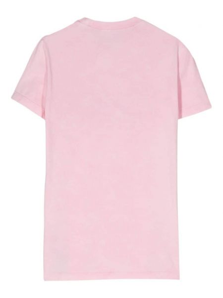 Kokvilnas t-krekls ar apdruku Dsquared2 rozā