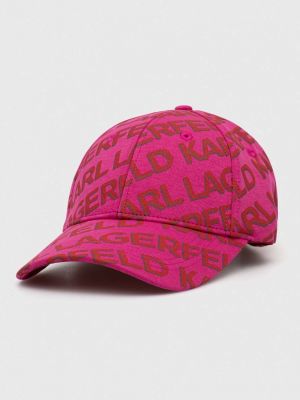 Шапка с козирки с принт Karl Lagerfeld розово