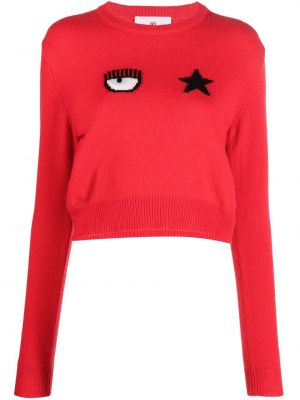 Sweter w gwiazdy Chiara Ferragni czerwony