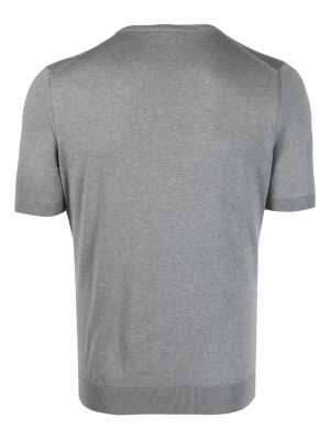 T-shirt en soie avec manches courtes Barba gris