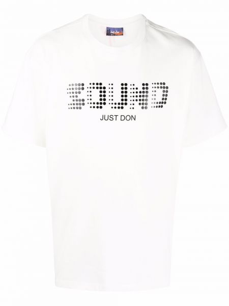 T-shirt di cotone con stampa Just Don bianco