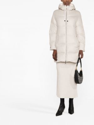 Mantel mit reißverschluss mit kapuze Peserico weiß