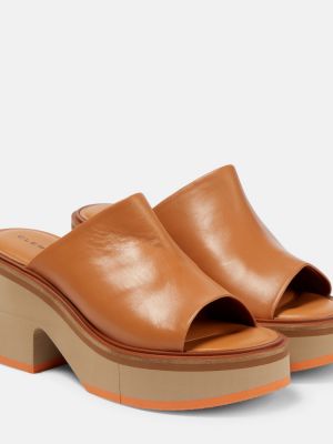 Sandale din piele cu platformă Clergerie maro