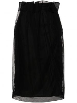 Drapiruotas midi sijonas iš tiulio Simone Rocha juoda