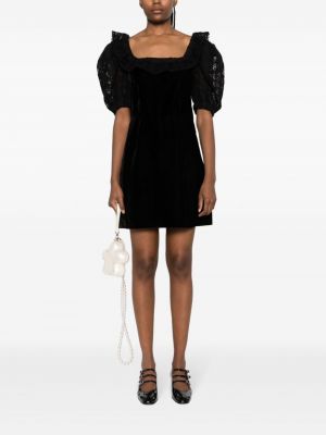 Aksamitna sukienka koronkowa Sea czarna