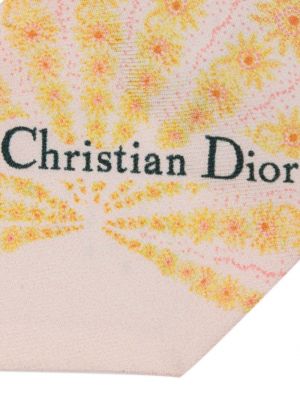 Hedvábný šál Christian Dior růžový